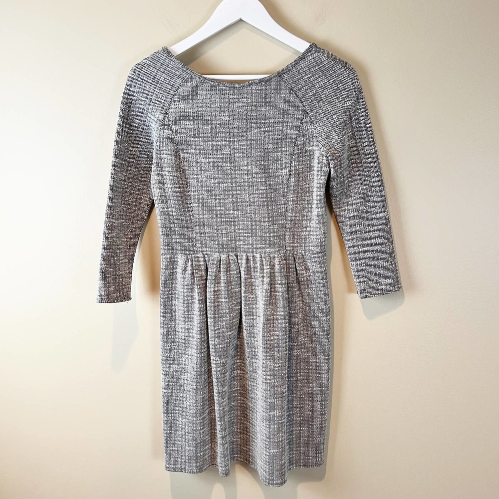 Tibi Cotton‎ Blend Knit Scoop Back 3/4 Sleeve Dress Sz 6